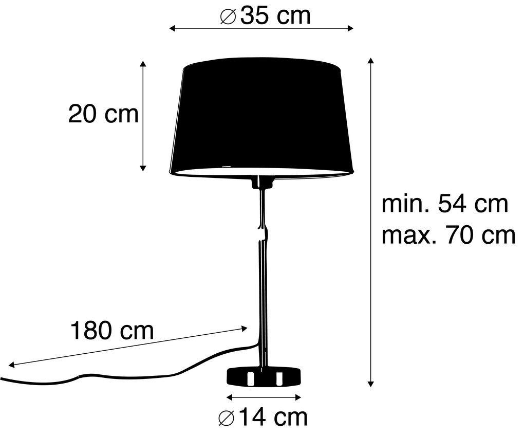 Lampă de masă neagră cu abajur negru 35 cm reglabil - Parte
