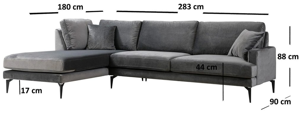 Coltar Yase Stanga Scandinav, 283 x 90 x 180 cm