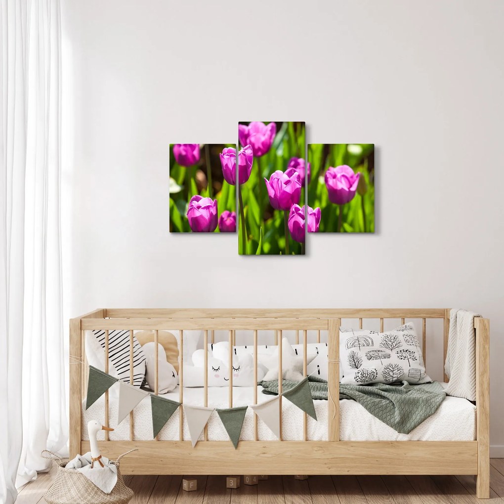 Tablou cu lale pe luncă (90x60 cm)