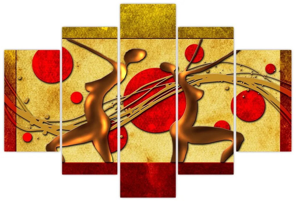 Tablou abstract cu două femei (150x105 cm)