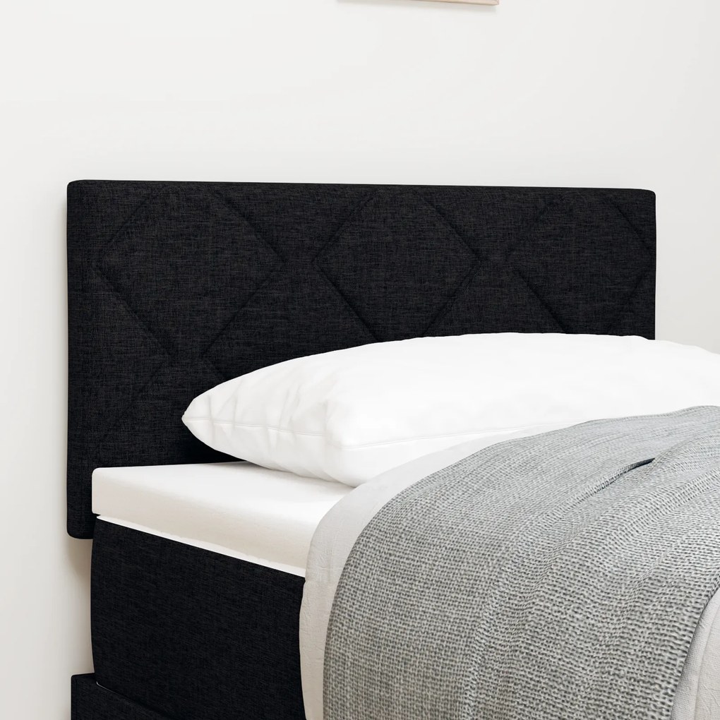 vidaXL Tăblie cap cu lumini cu bandă LED Negru 80 cm țesătură
