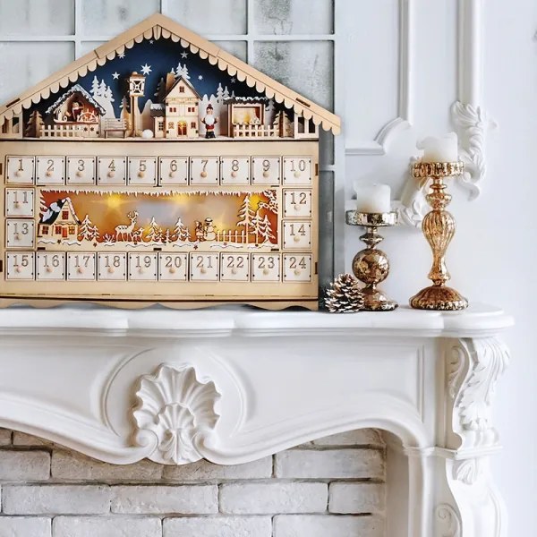 Brilagi - Calendar Advent LED cu LED/2xAA, model Pin