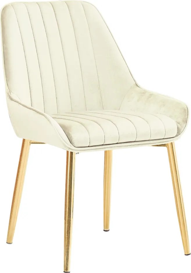 Scaun de dining, bej ţesătură Velvet/gold crom-auriu, PERLIA
