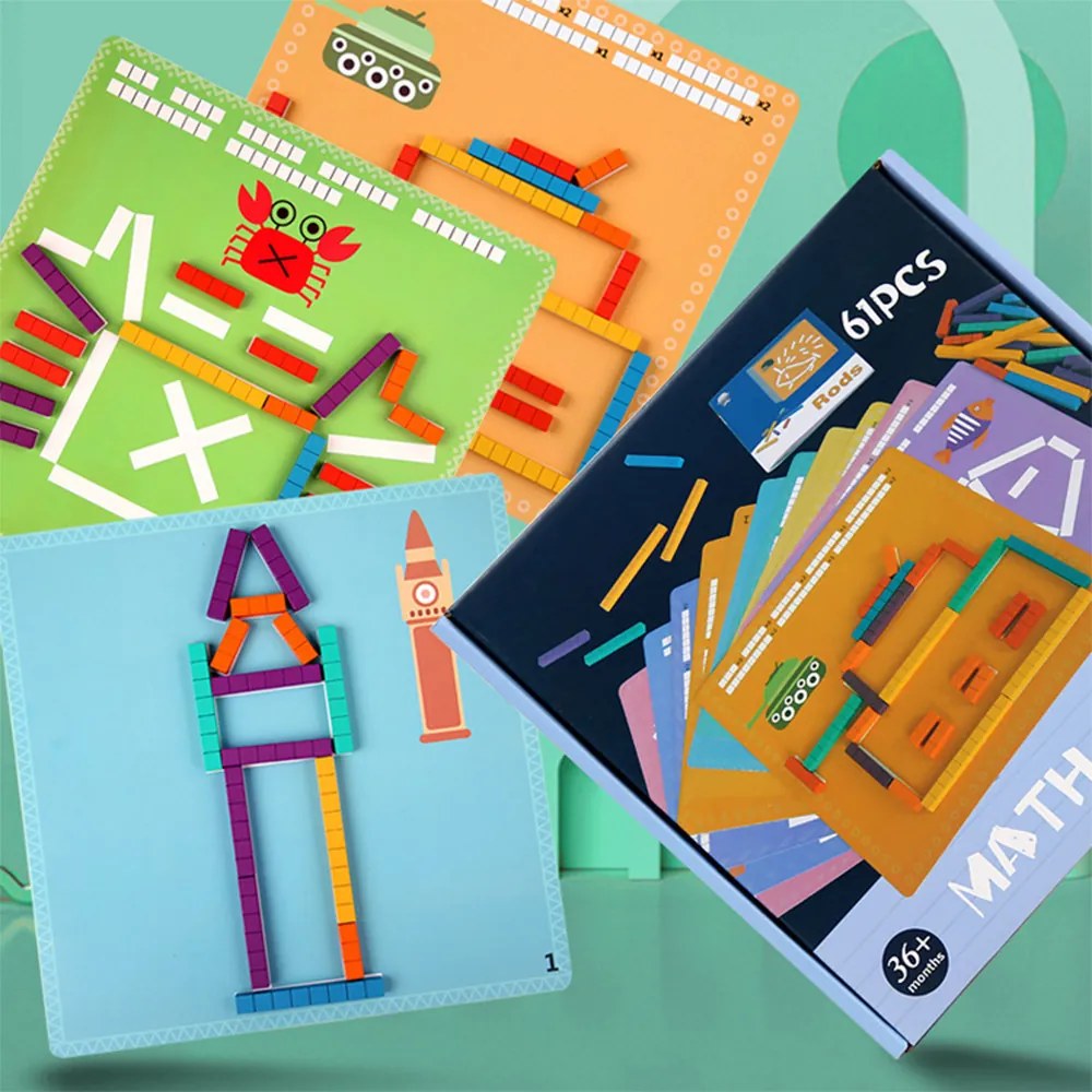 Jucărie educativă din lemn, puzzle abac, aritmetică