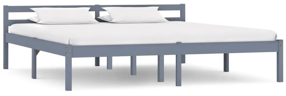 vidaXL Cadru de pat, gri, 160 x 200 cm, lemn masiv de pin