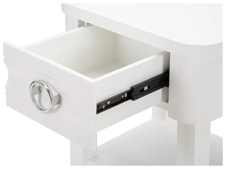 Noptieră albă din lemn masiv de brad Shine – Mauro Ferretti