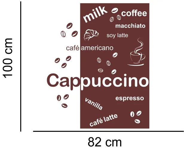 Sticker perete Cappucino, espresso, latte