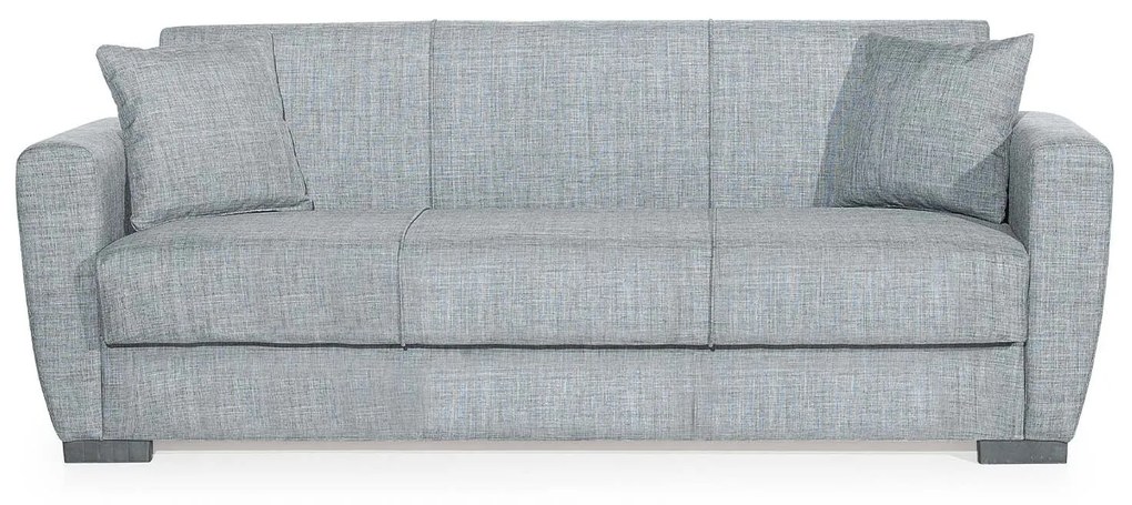 Canapea DOLCE extensibila, 3 locuri, cu arcuri si lada depozitare, gri deschis, 214x73x80 cm