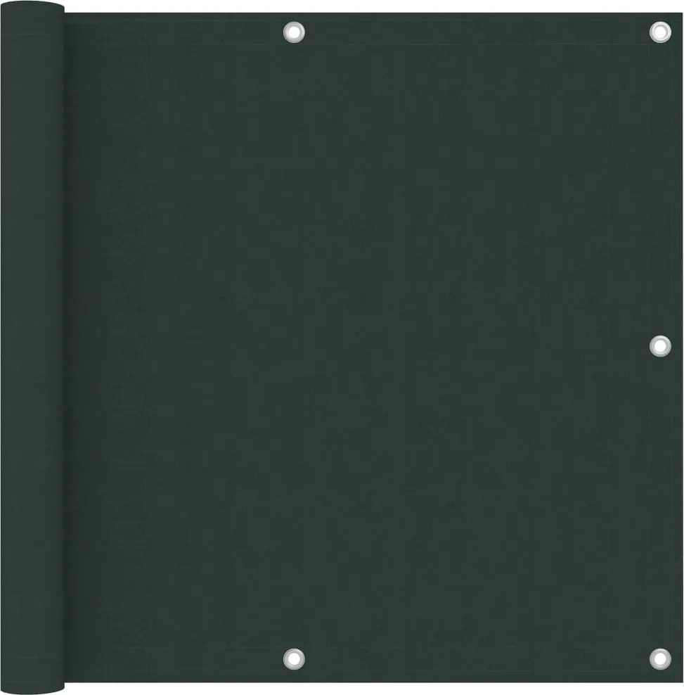vidaXL Paravan de balcon, verde închis, 90x600 cm, țesătură oxford