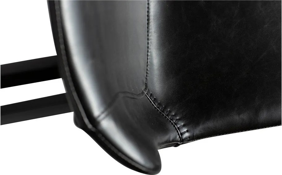 Scaun bar din piele ecologică DAN–FORM Denmark Hype, înălțime 91 cm, negru