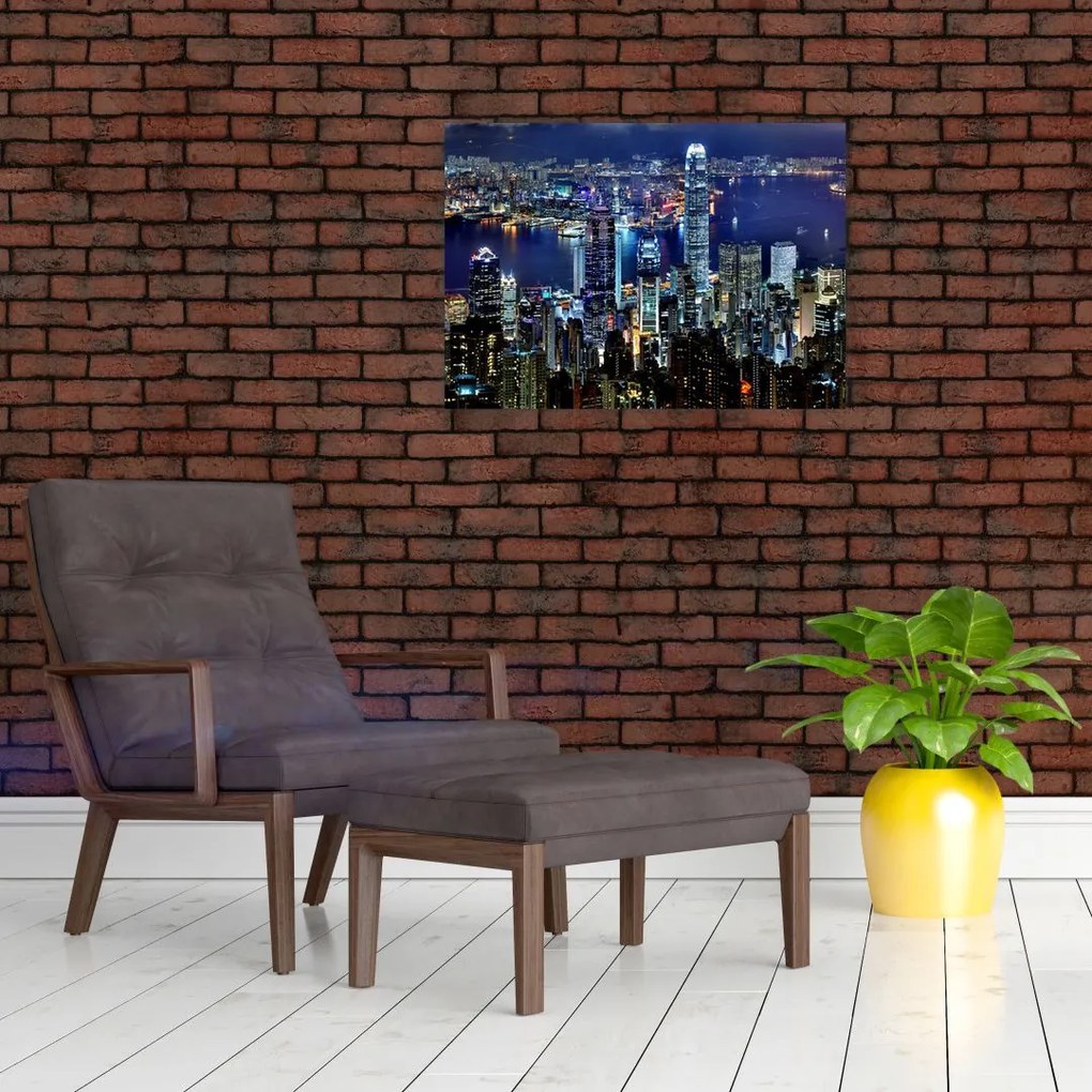 Tablou cu zgârie-norii noaptea (70x50 cm)