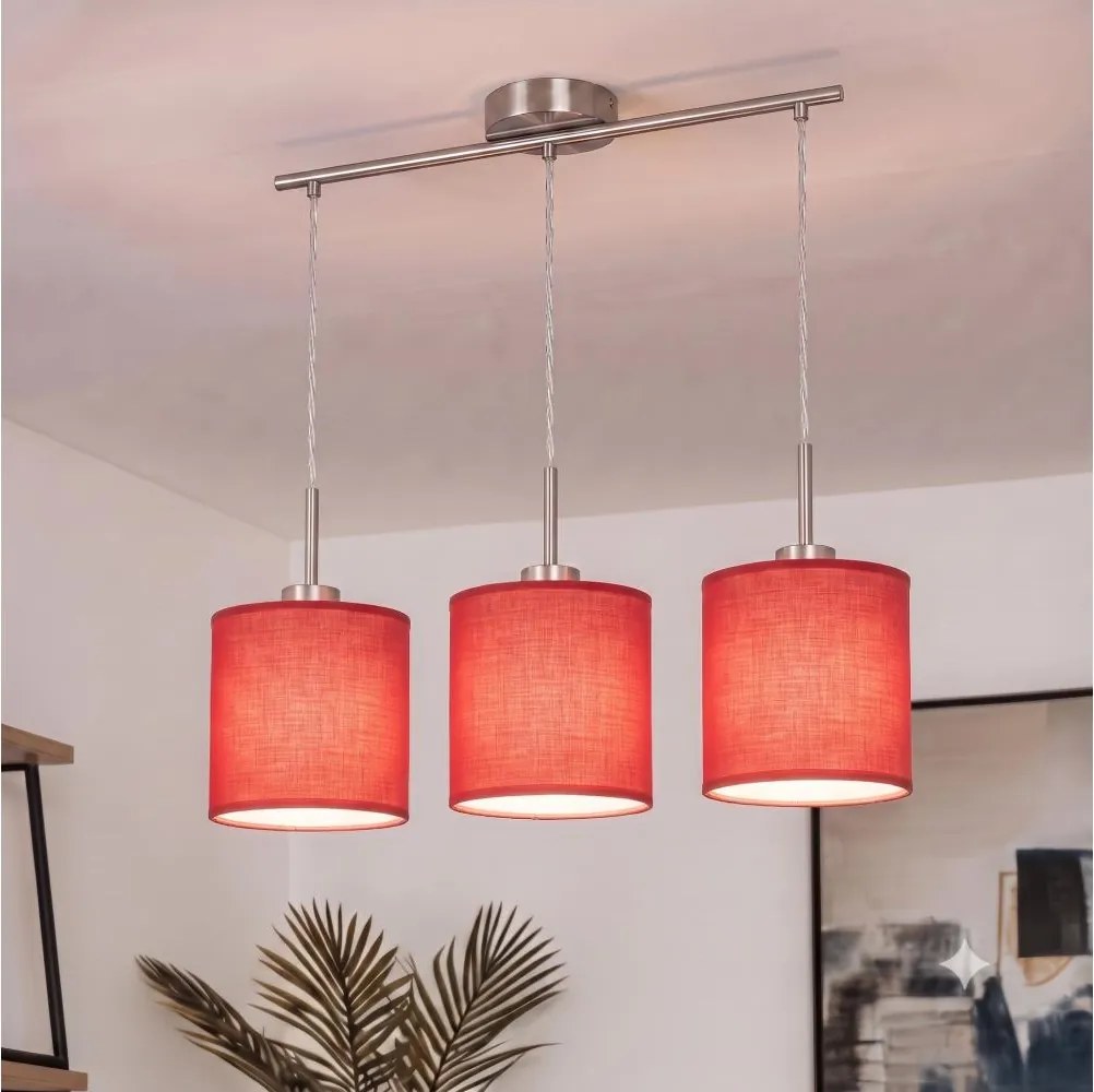 Brilagi - Candelabru LED pe cablu NUBILA 3xE27/60W/230V roșu