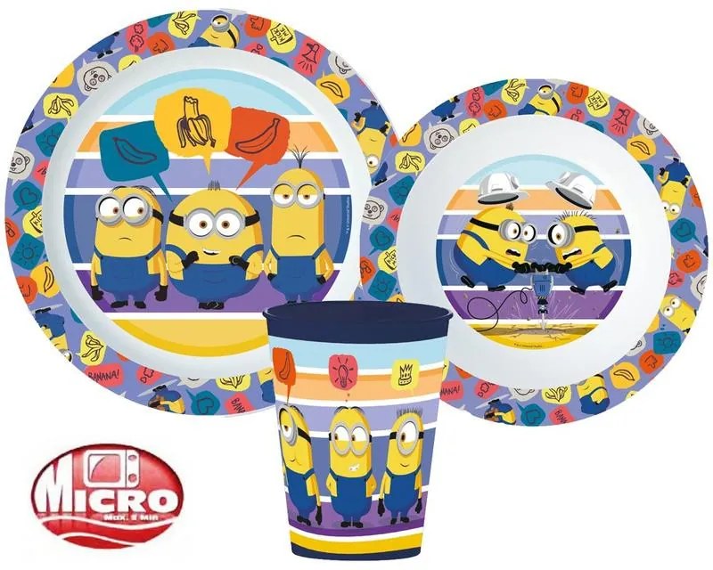 Minionii set de vase, set de plastic micro, cu pahar de 260 ml