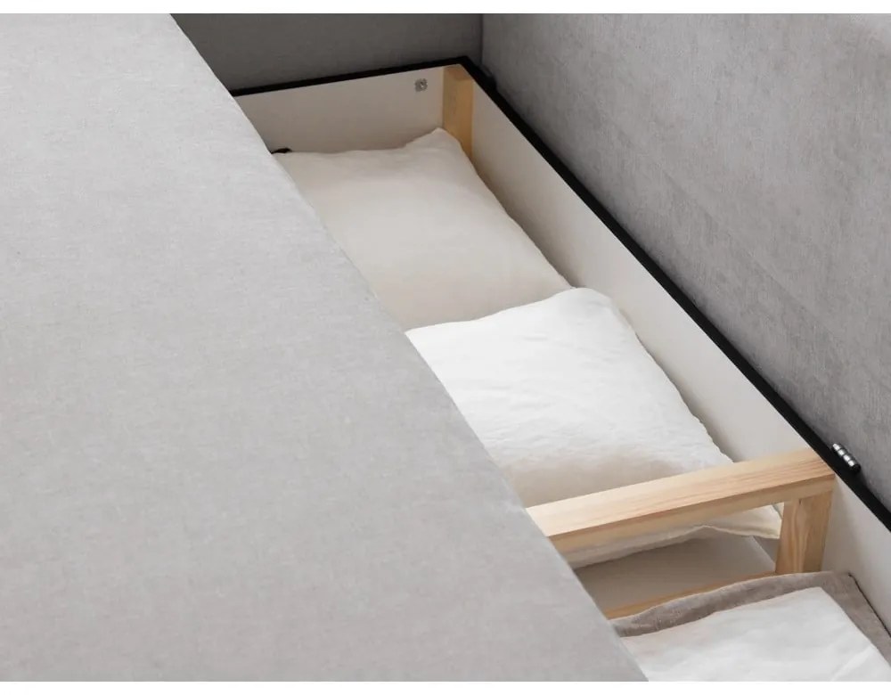 Canapea bej extensibilă, cu spațiu de depozitare 231 cm Elen – Micadoni