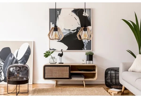 Lustră pe cablu BERGO 2xE27/60W/230V neagră