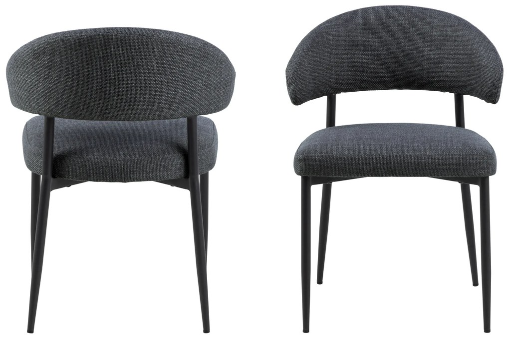 MAZZONI EXPORT IRIS Antracit [Gri închis] (material Basel 19) - SCAUN MODERN TAPIȚAT PENTRU SALON/SUFRAGERIE LOFT