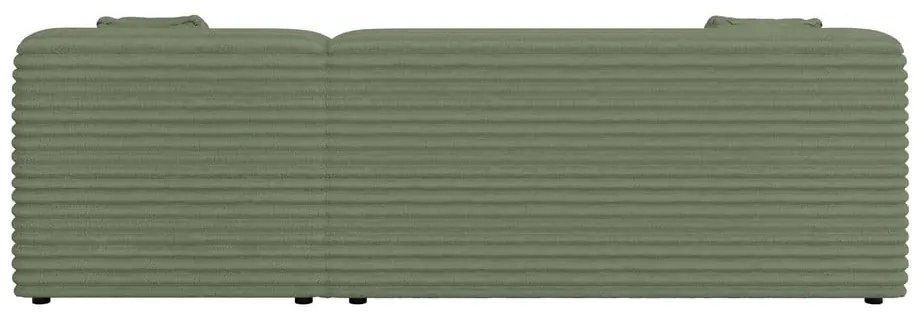 Colțar verde cu tapițerie din catifea reiată (cu colț pe partea dreaptă, cu șezlong) Martin – Ropez