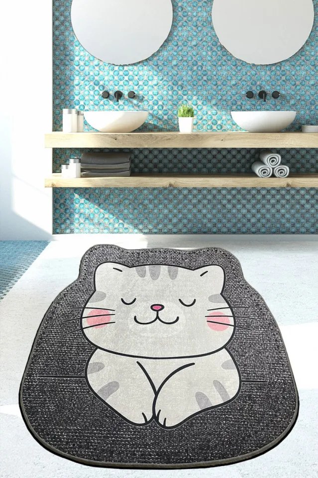 Covoraș de Baie Neko, Ø 100 cm, Multicolor