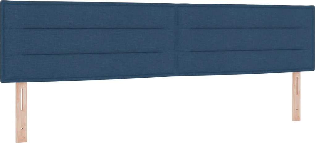 vidaXL Tăblie LED cu benzi LED cu headboard albastru 200 cm țesătură