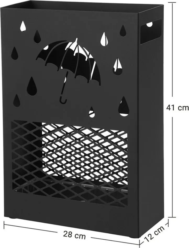 Suport metalic pentru umbrele RAIN, 28x12x41cm, negru SongmicsHome