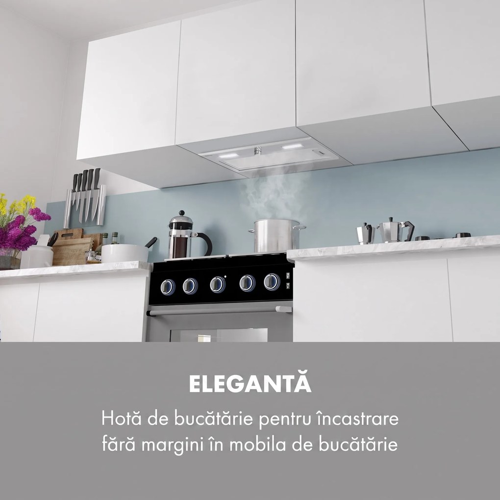 Klarstein Simplica, hotă, încorporat, 70 cm, extracție aerului: 440 m³ / h, LED, oțel inoxidabil