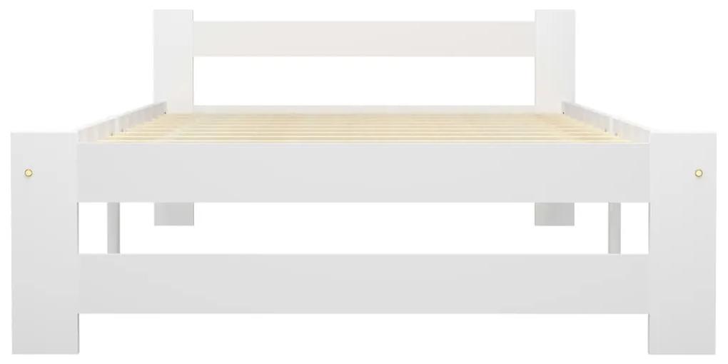 Cadru de pat, alb, 90 x 200 cm, lemn masiv de pin Alb, 90 x 200 cm