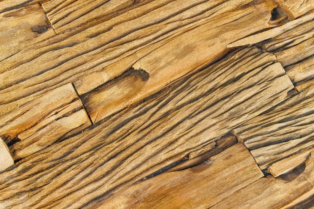 Masuta design high-tech din metal si lemn masiv, Barracuda 110cm