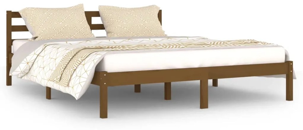 810443 vidaXL Cadru de pat, maro miere, 160x200 cm, lemn masiv de pin