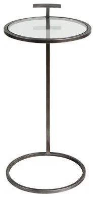 Masuta Loft, metal sticla, negru gri, 66x22 cm