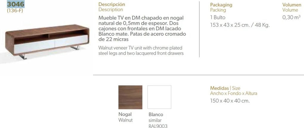 Comoda TV eleganta design deosebit Renita AC-136-F