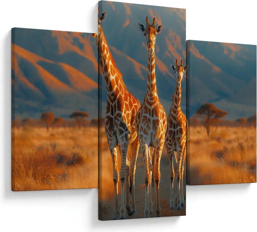 Tablou - Girafe pe pășune (90x60 cm)