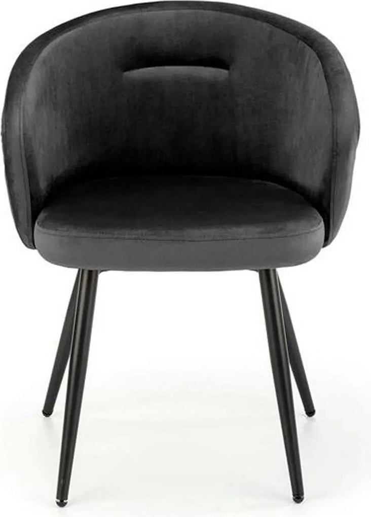 Scaun K430, negru, stofa catifelata/metal, 61x54x77 cm