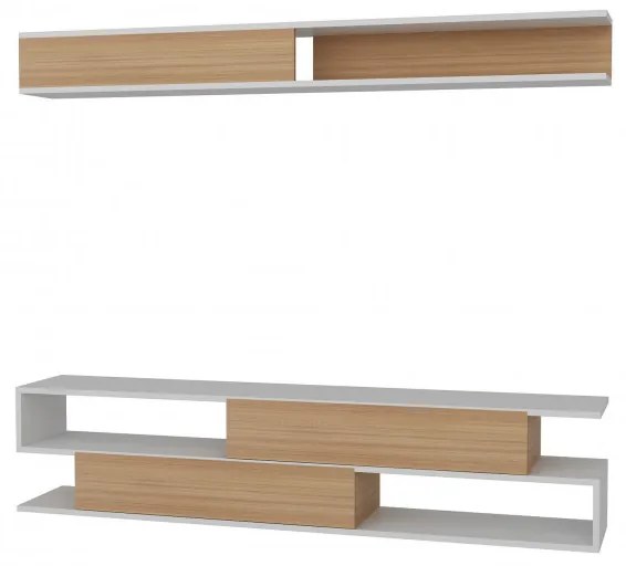 Ansamblu Comoda TV Sims Alb-Teak