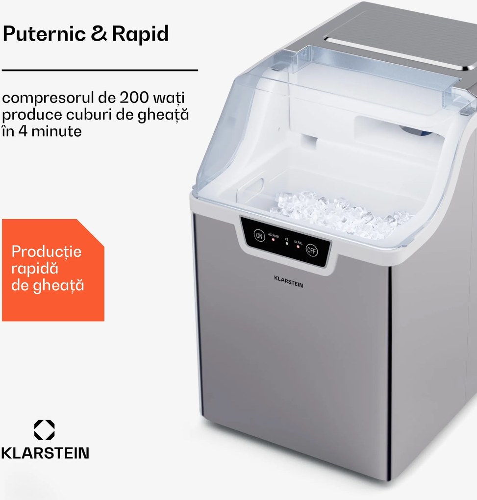 Klarstein Aparat pentru cuburi de gheață, Wallberg Nugget Ice Maker