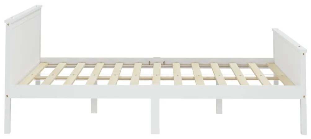 Cadru pat cu 4 sertare, alb, 140x200 cm, lemn masiv pin Alb, 140 x 200 cm, 4 Sertare