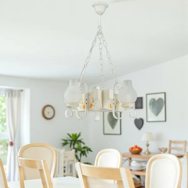 Brilagi - Lustră cu lanț QUEEN 3xE14/40W/230V fag/crem