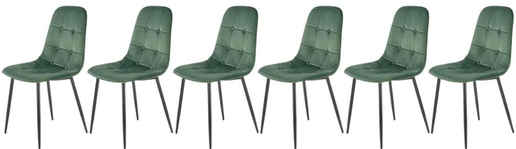 Set 6 scaune K417 velvet verde