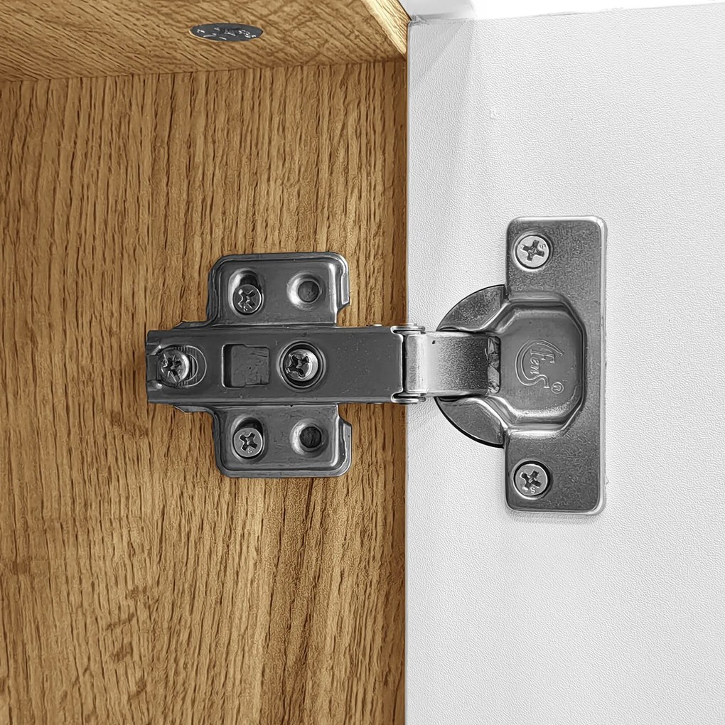 Bufet cu iluminare LED, vitrină cu sertare, 120x37x76,5 cm, Alb