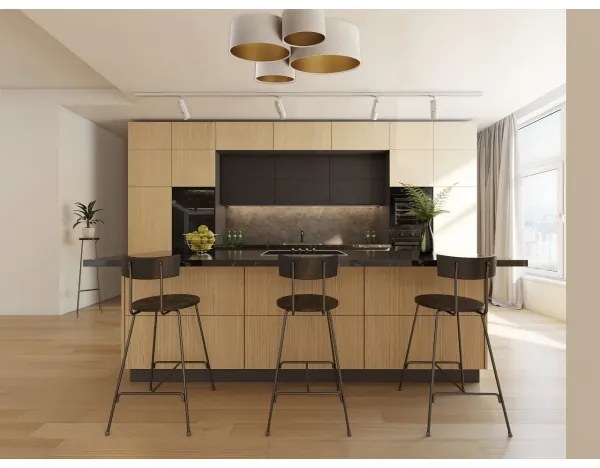 Plafonieră SPACE 4xE27/60W/230V bej/auriu