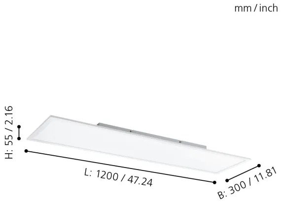 Plafonieră LED RGBW dimabilă Eglo 98767 SALOBRENA-B LED/32,5W/230V 120x30 cm + telecomandă