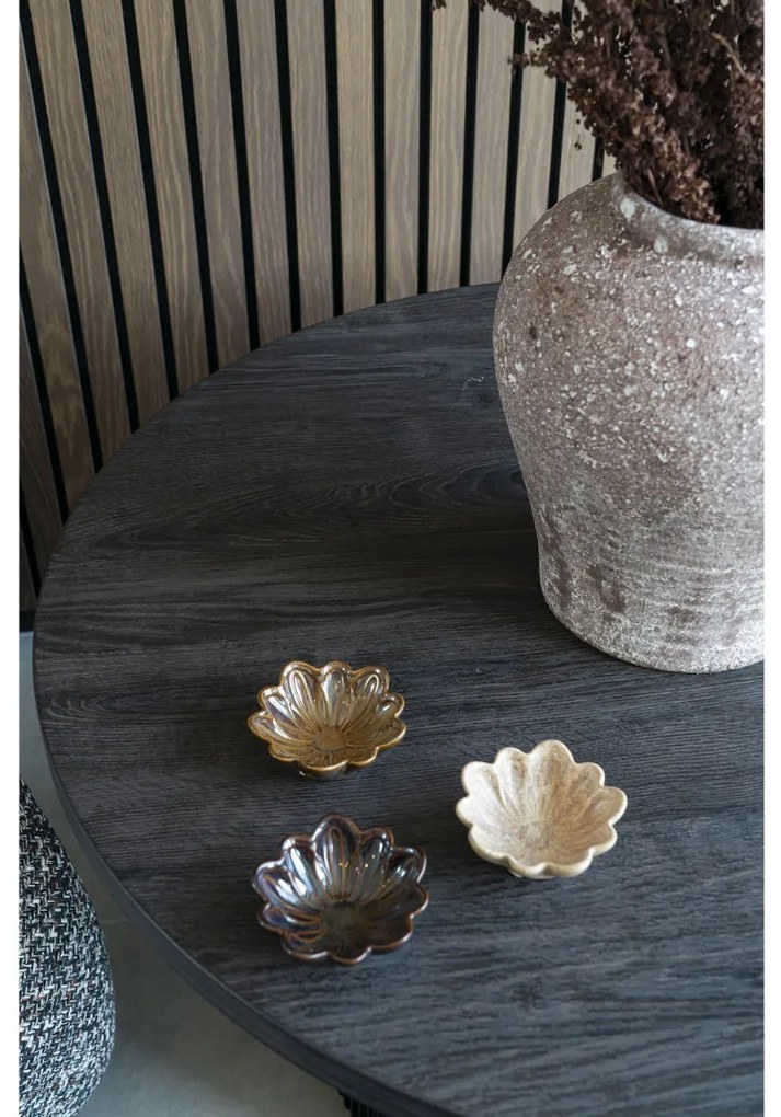 Bol ceramic, bej/maro/maro închis, ø8,5x3,5 cm, 3 bucăți