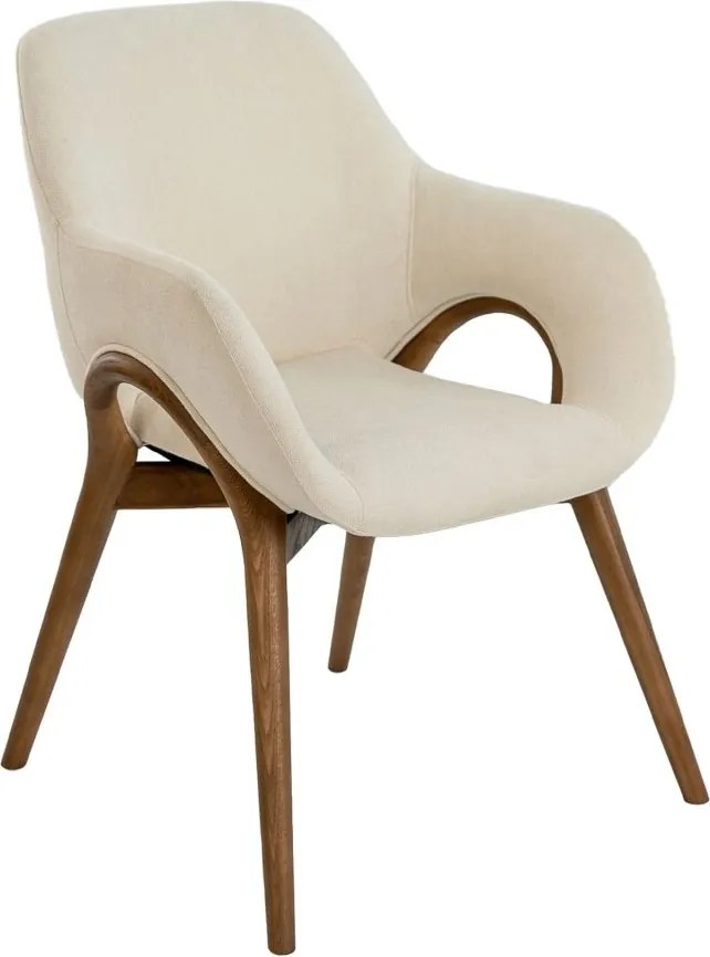 Scaun modern design italian, Lemn, Tesatura, Beige