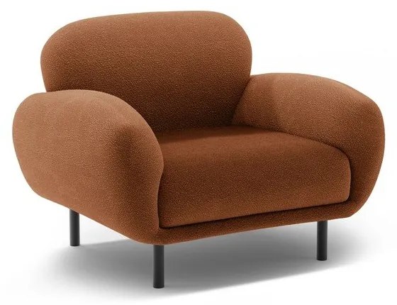 Fotoliu teracotă cu tapițerie din țesătură bouclé Poppy – Micadoni