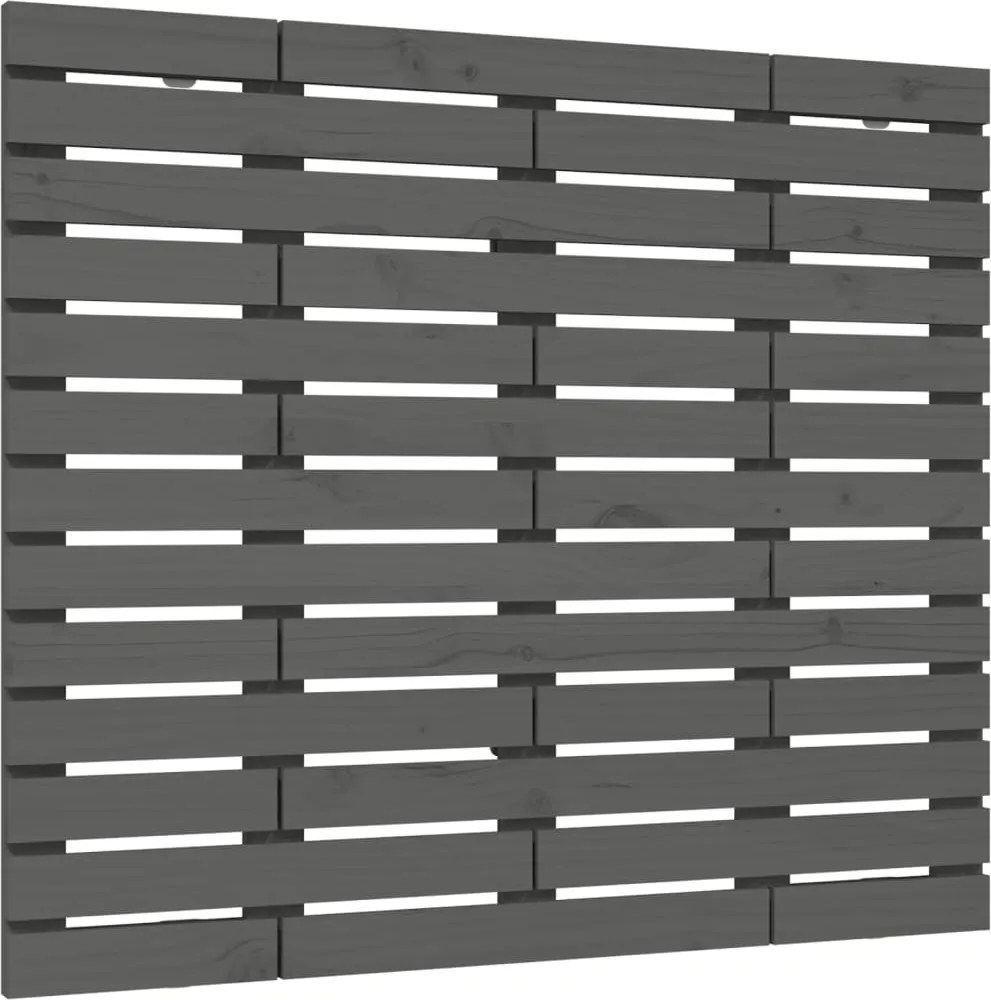 vidaXL Tăblie de pat pentru perete, gri, 96x3x91,5 cm, lemn masiv pin