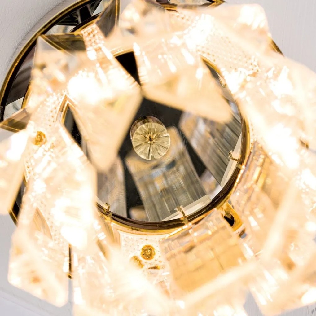 Plafoniera cu cristal K9 design elegant PRISM aurie