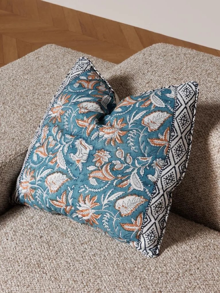 Pernă decorativă din bumbac, cu imprimeu floral, Pavot