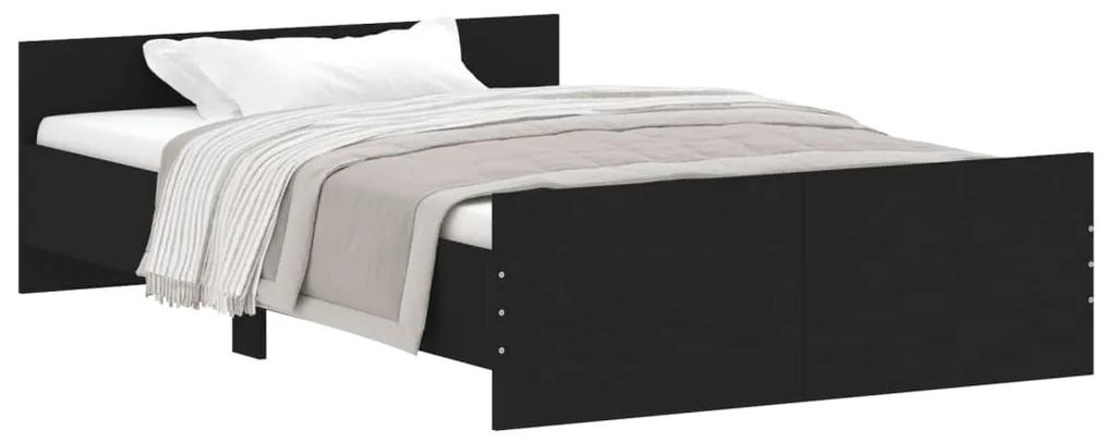 3203776 vidaXL Cadru pat cu tăblie de cap/picioare, negru, 120x190 cm
