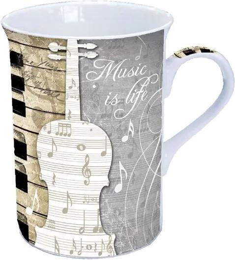 Cana din ceramica Music is Life 11 cm