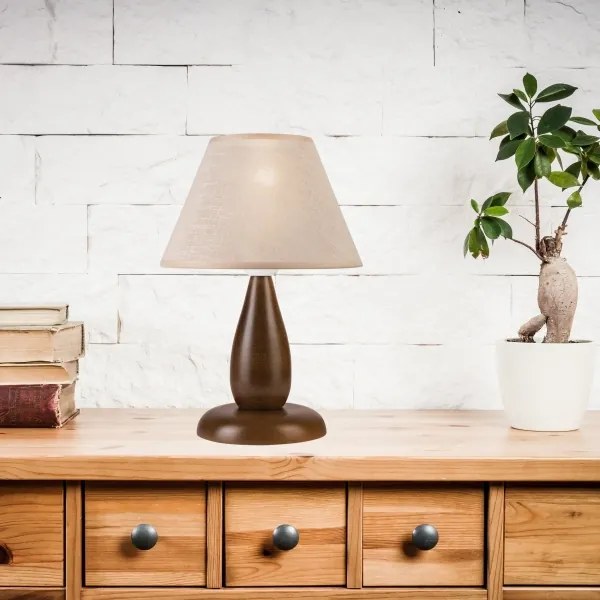 Lampă de masă PERA 1xE27/60W/230V maro închis/fag
