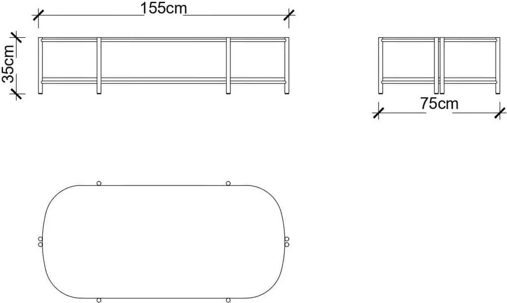 Masuta lemn masiv de Cafea Marquesa, 155 × 35 × 75 cm